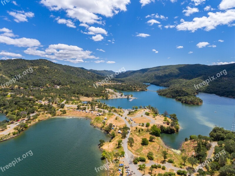 Drone California Lake Colorful Outdoor