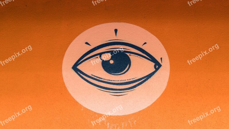 Graffiti Eye Stylized Orange Decoration