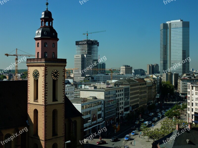 Frankfurt Baukran Crane Build Skyscraper