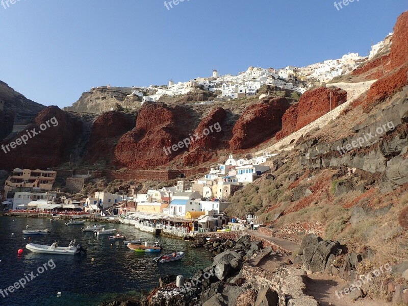 Santorini Port Oia Volcano Free Photos