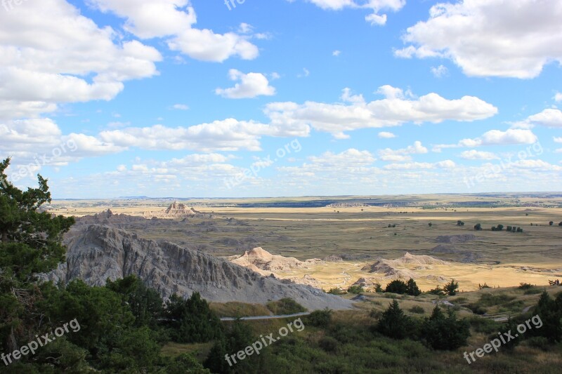 Badlands South Dakota Park Nature Landscape