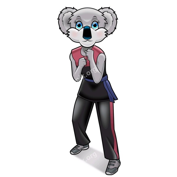 Kung Fu Koala Martial Art Posture Mascot