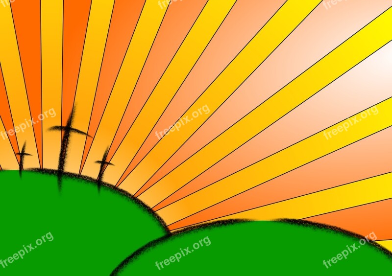 Easter Cross Sunburst Sun Christian