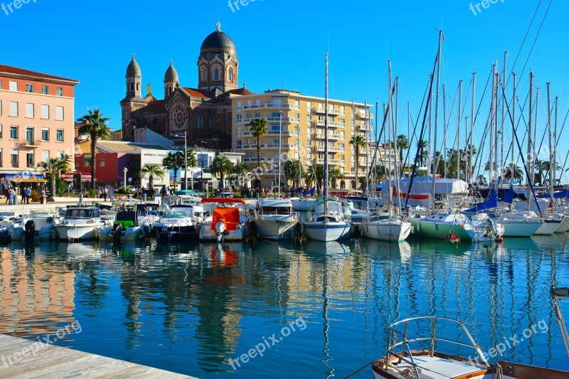 St Raphael France Azur Harbour Landscape