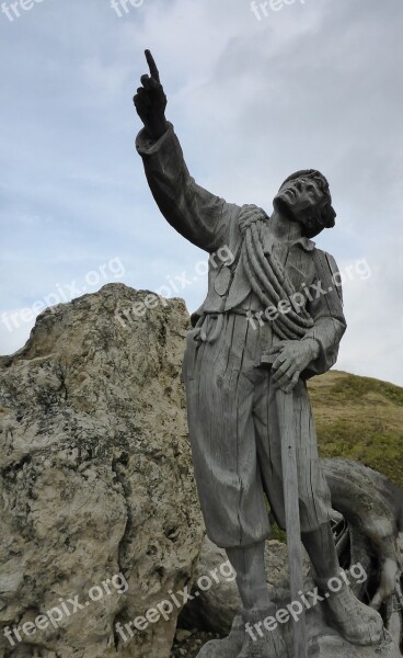 Mountaineer Dolomites Sculpture South Tyrol Mountaineering