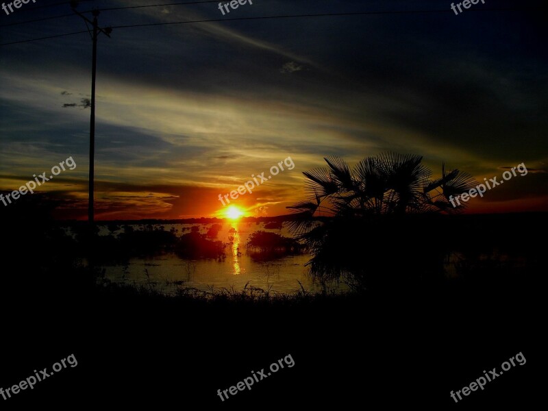 Plain Venezuela Landscape Darken Sun