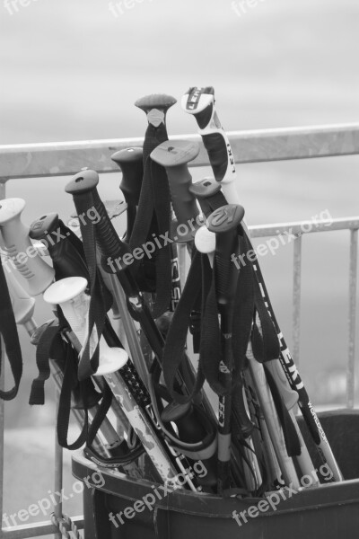 Ski Poles Teton Village Wyoming Summit Free Photos