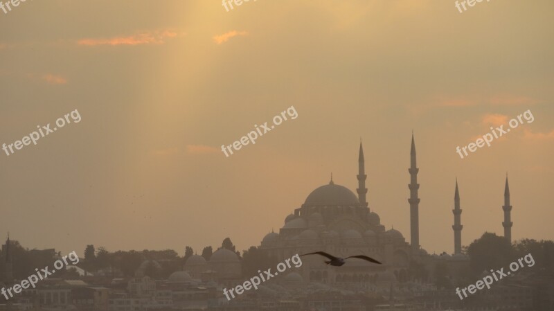 Old Ancient Historical Istanbul Sunset