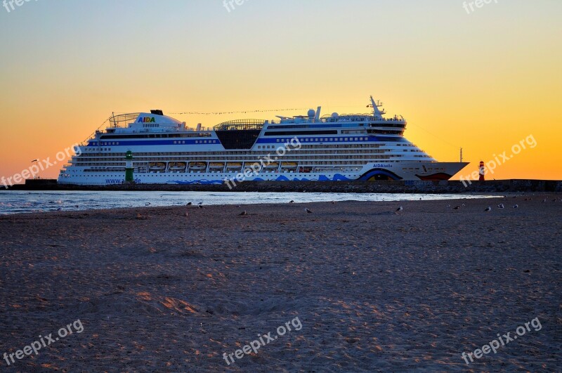 Ship Port Coast Cruise Warnemünde