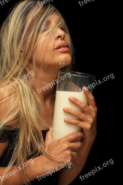 Woman Milk Model Food Hair