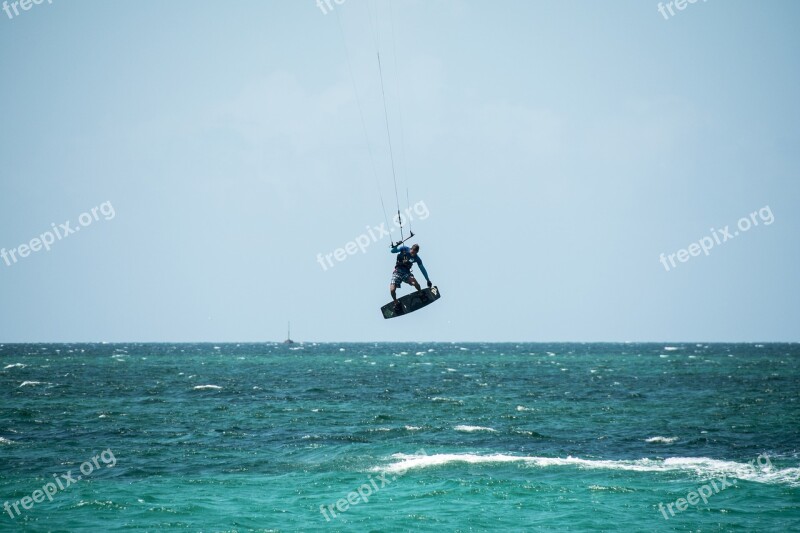 Surfer Wave Wind Sea Caribbean