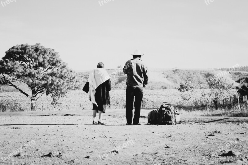 Mother And Son Field Nature Peasants Travel