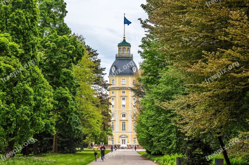 Karlsruhe Castle Castle Tower Park Free Photos