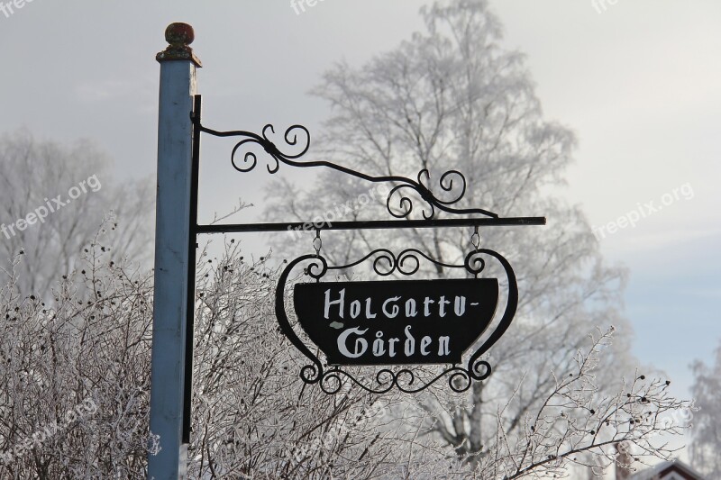 Beautiful Signboard Garden Tree All White