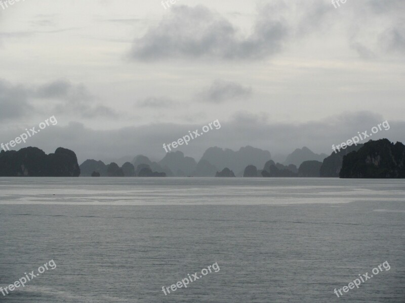 Viet Nam Halong Bay Sea Fog