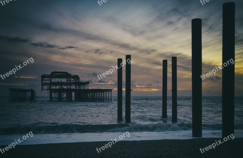 Pier Hove Brighton Sea England