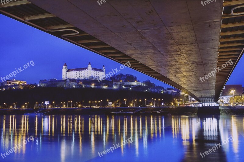 Bratislava Bridge Water Slovakia Danube