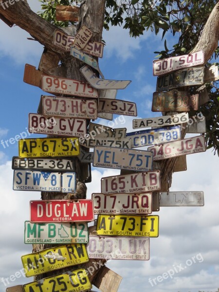 Old Telegraph Trek Cape York Signs License Plates Indicator