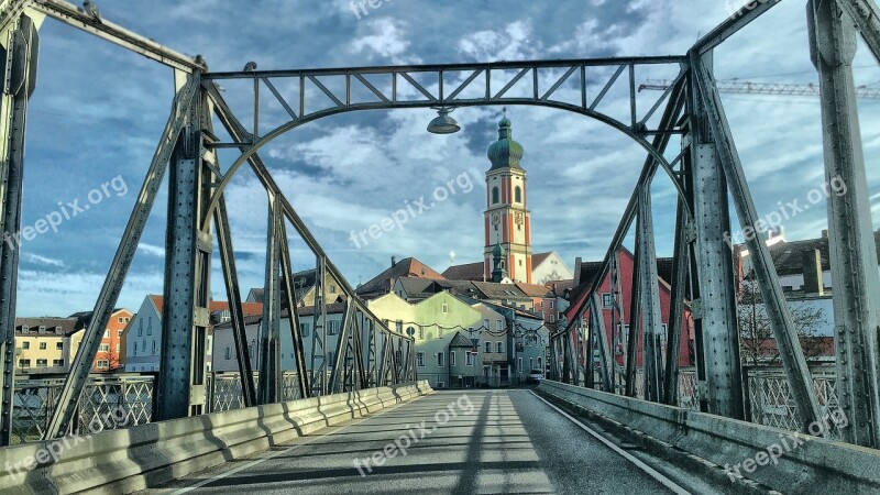 Bridge City Old Bridge Houses River