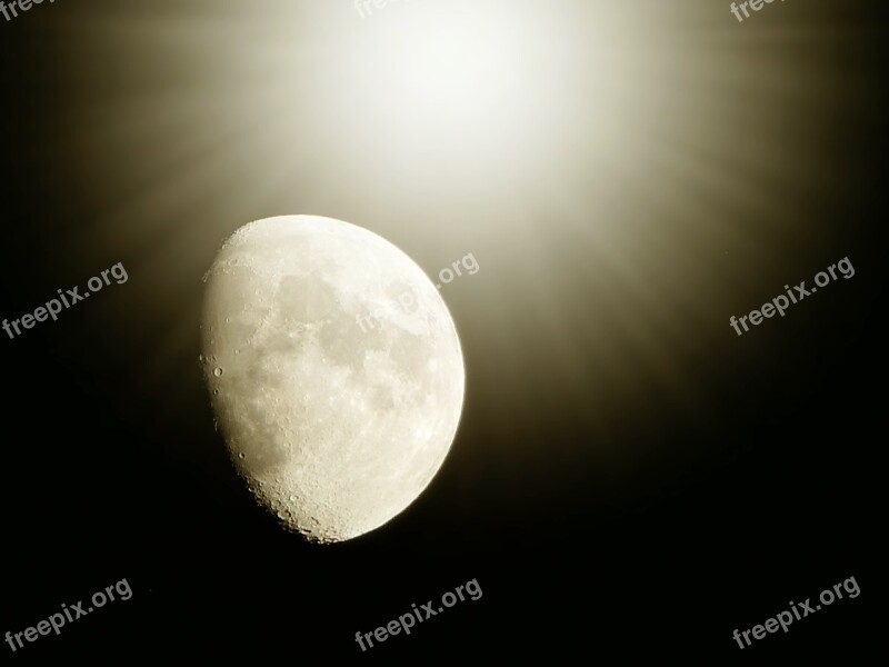 Moon Black Night Mood Night Photograph