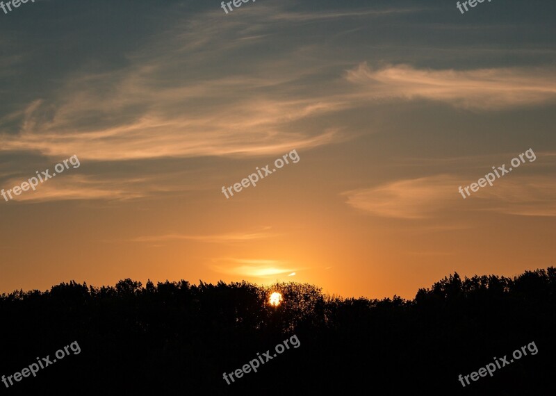 Sunset Abendstimmung Sun Evening Sky Sky