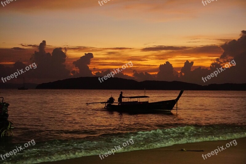 Saber Ao Nang Thailand Sea Sunset