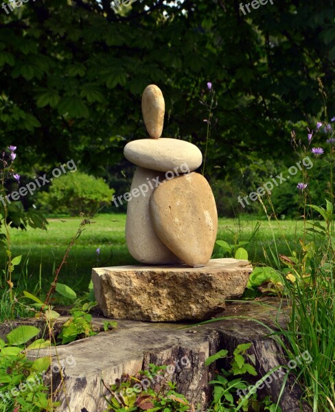 Dreamer Sculpture Stone Stump Statue