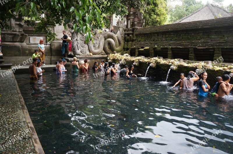 Tirta Empul Temple Bathing Baptism Free Photos