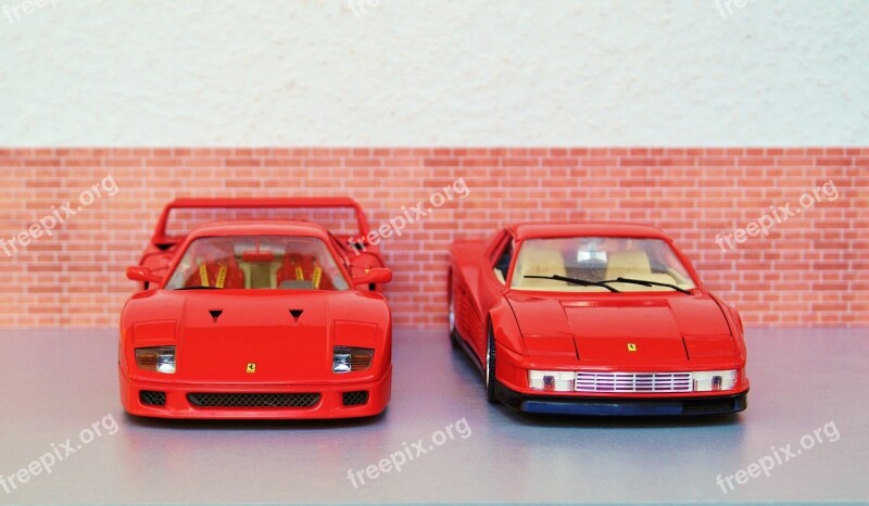 Model Car Auto Ferrari Red Sports Car