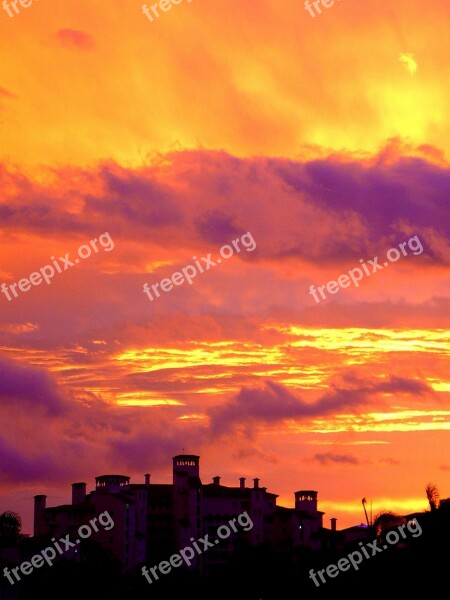 Fiery Skies Sunset Miami Florida