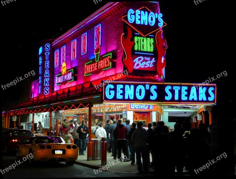 Philadelphia Cheese Steaks Geno's Sandwich Landmark