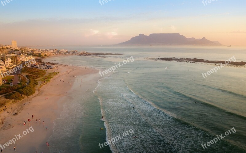 Mountain Tablemountain Southafrica Capetown Aerial