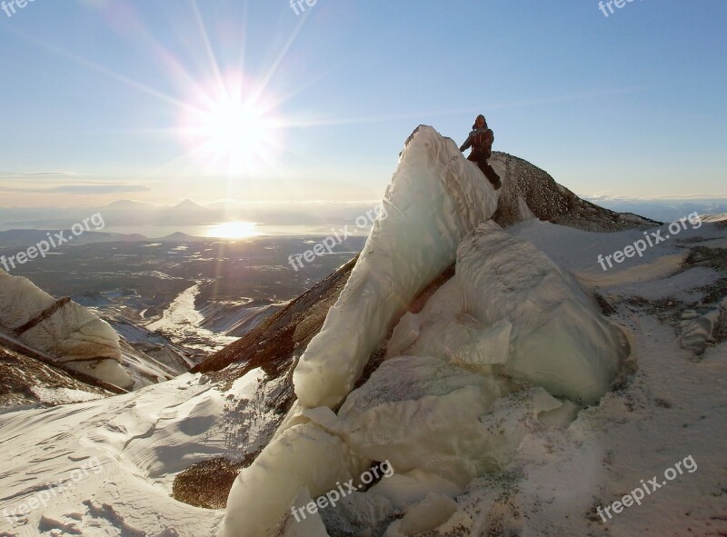 Volcano Glacier The Ice Wall Kamchatka Peninsula