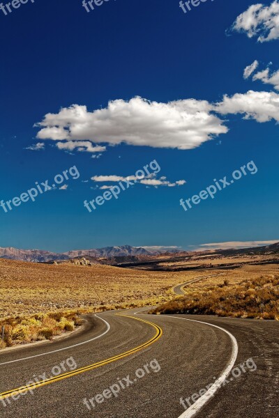 Nevada Road Usa America Nature