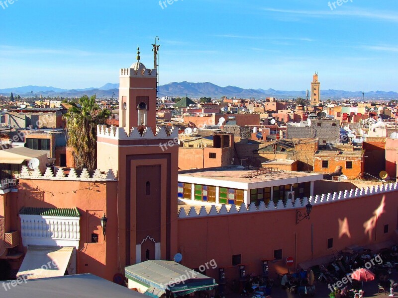 Marrakech Morocco Mosque Minaret Place