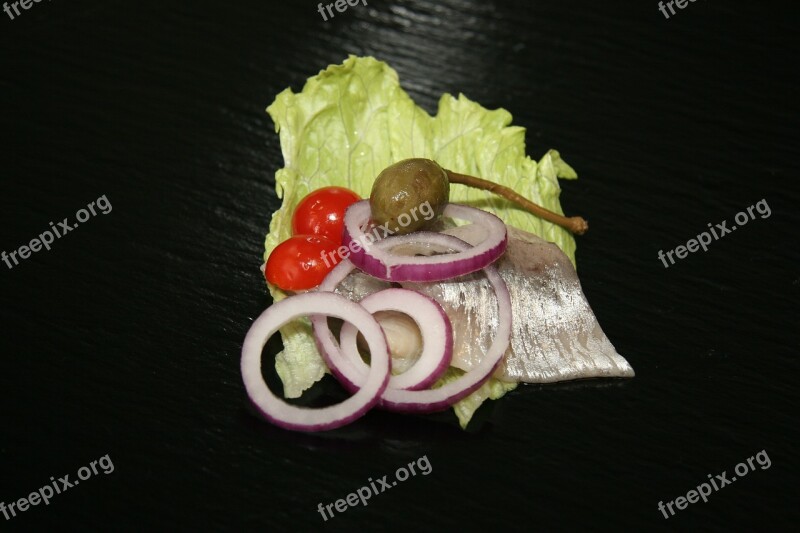 Herring Marinated Herring Onion Salad Food