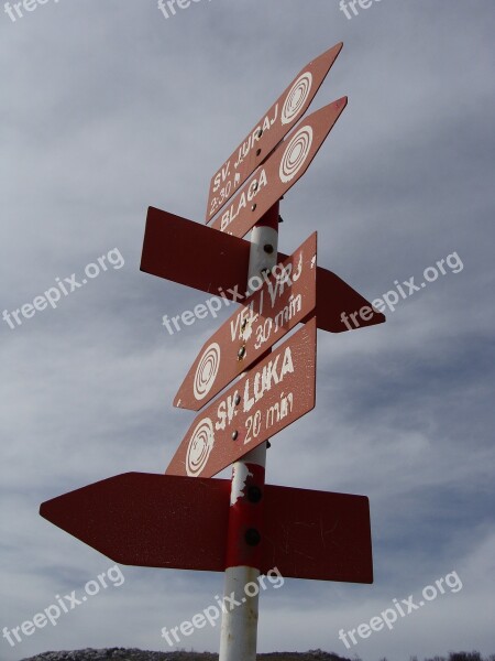 Where Sign Mountain Path Information