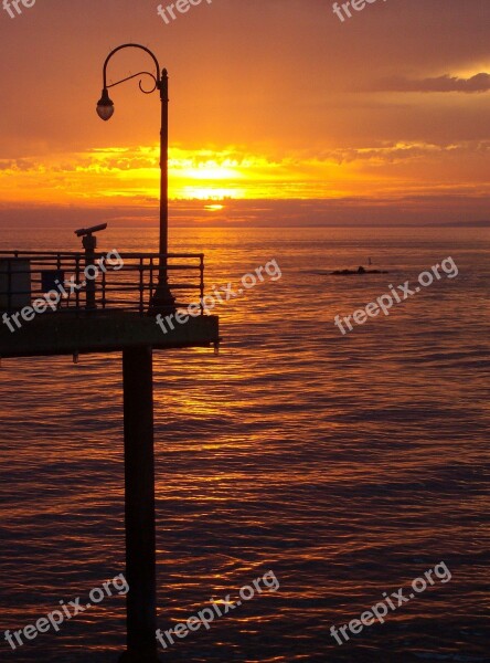 Sunset Beach Silouhette Beach Sunset Ocean