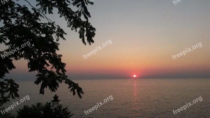 Sunset Sea Croatia Horizon Sky