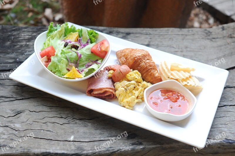 Breakfast Salad Ham Free Photos