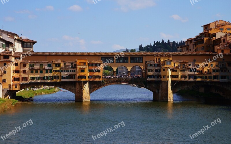 Italy Florence Bridge Arno River Free Photos