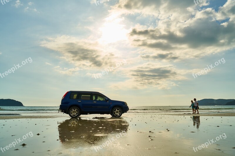 Car Jeep Beach Marine Nature