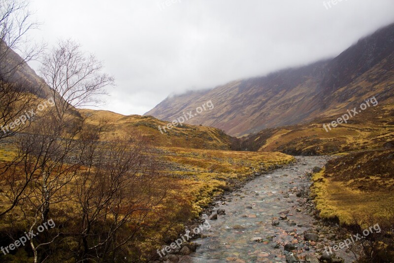 Scotland Hiking Windy Fog Clouds