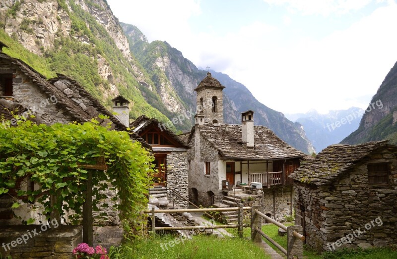 Ticino Switzerland Rustico Church Val Bavona