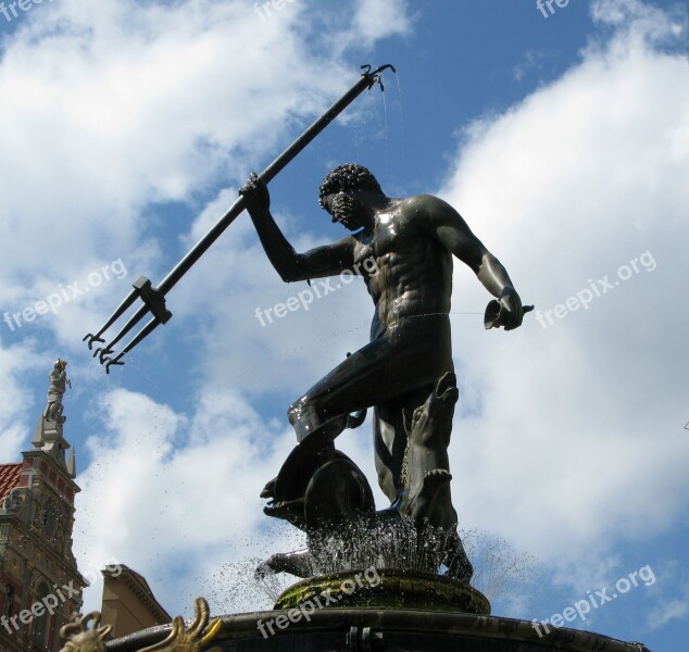 Neptune Gdańsk Poland Fountain Architecture