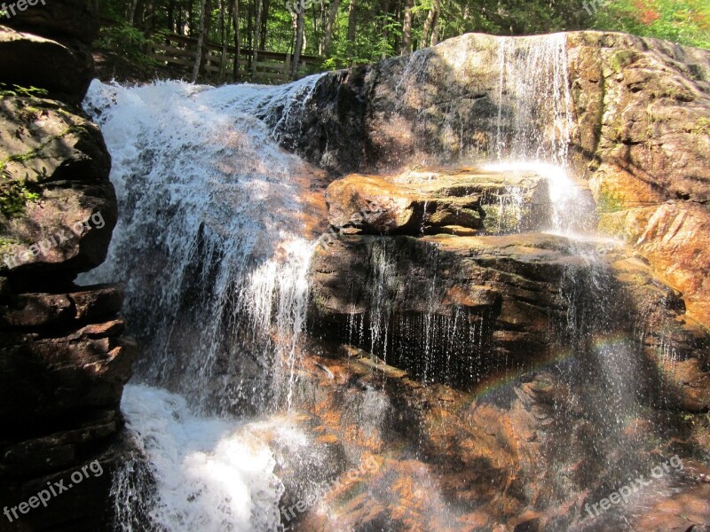 Waterfalls New England Rainbow Nature Flume