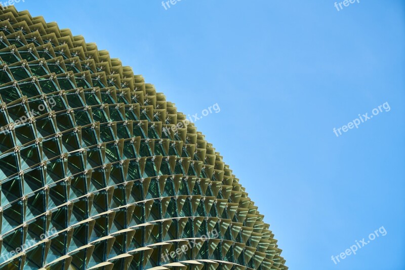 Abstract Blue Green Architecture Building