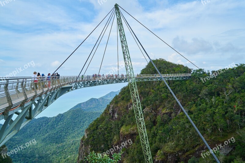 Bridge The Suspension Bridge High Nature Landscape