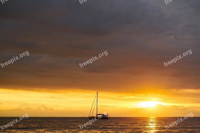 Boat Beach Landscape Nature Peace