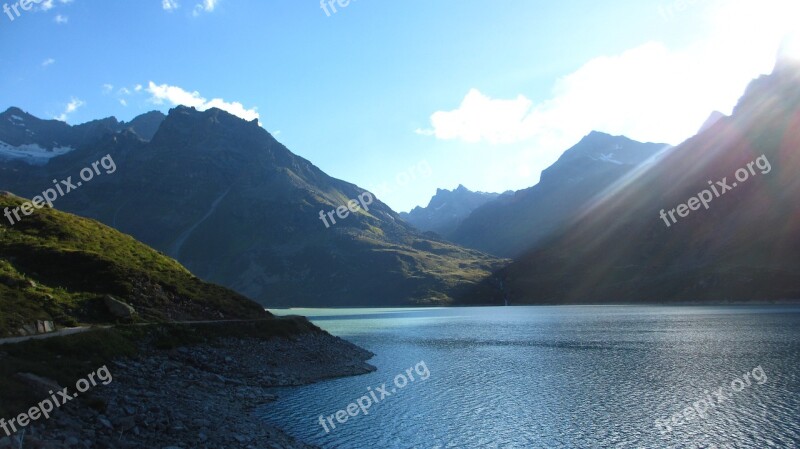 Silvretta Reservoir Mountains Austria Vorarlberg